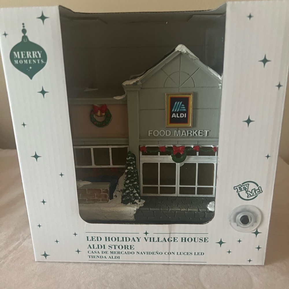 New 2024 Merry Moments Aldi Store-LED Light Up Christmas Village House.